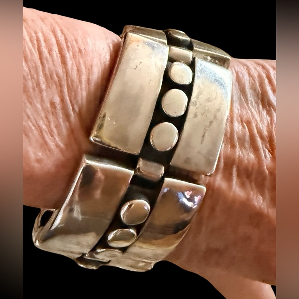 Silver mid century Mexican bracelet, (Hector Aguilar?)